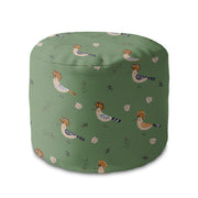 Round Pouf Footrest Birds and Berries-Oxford
