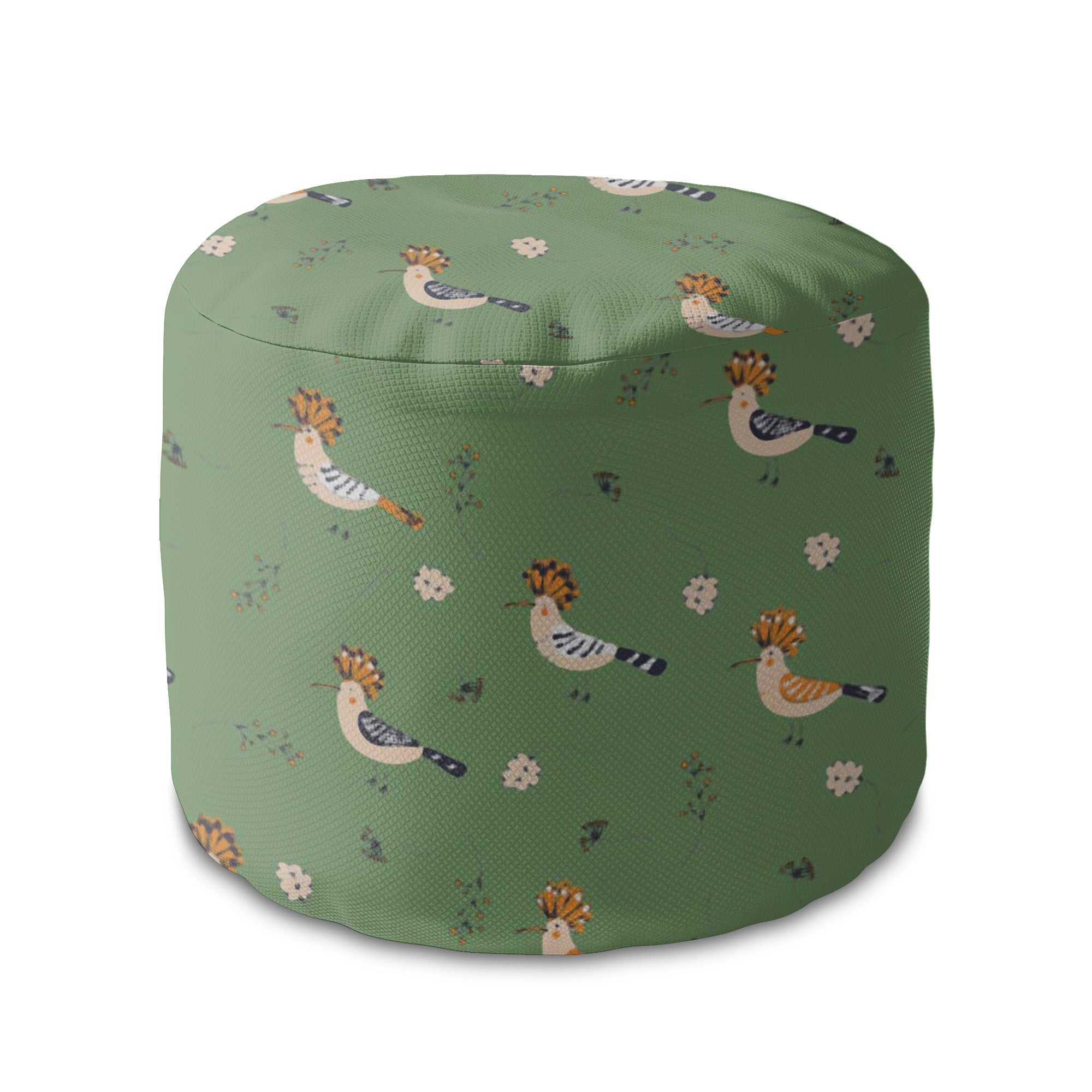 Round Pouf Footrest Birds and Berries-Oxford
