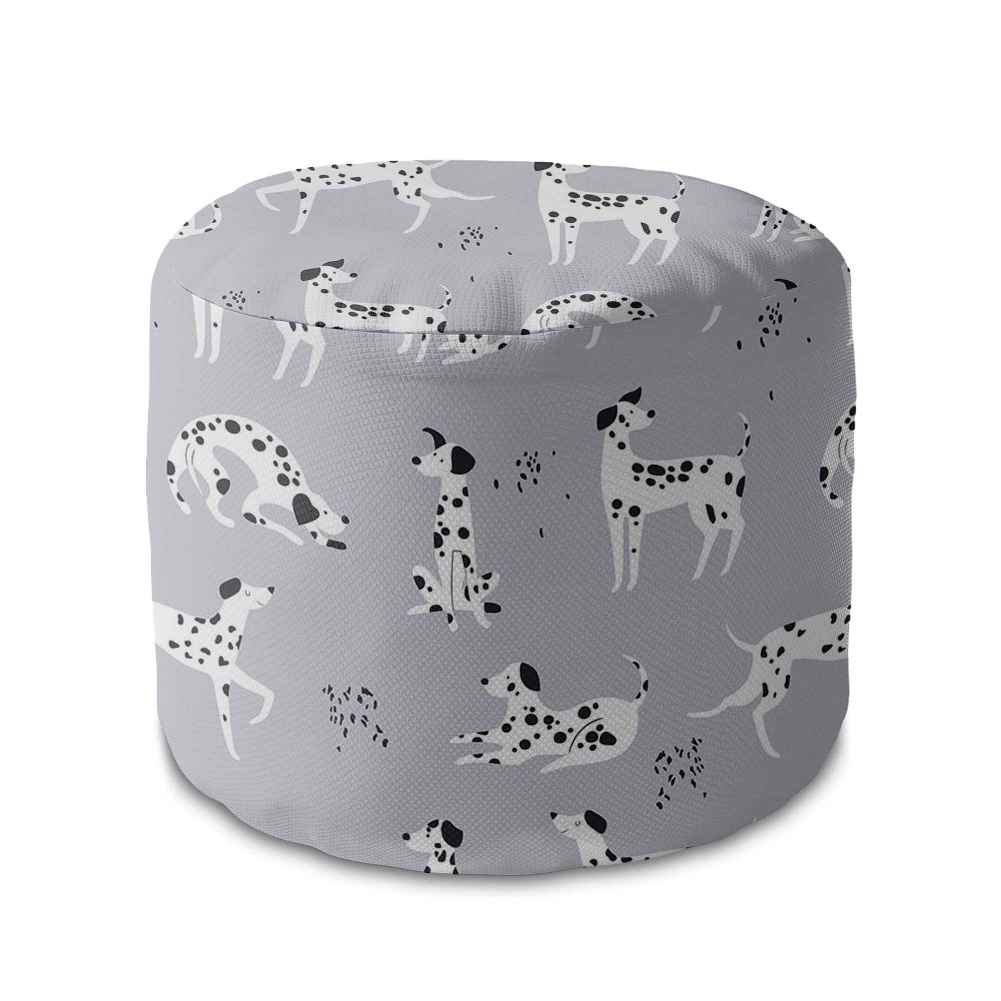 Round Pouf Footrest Cartoon Dalmatian-Oxford