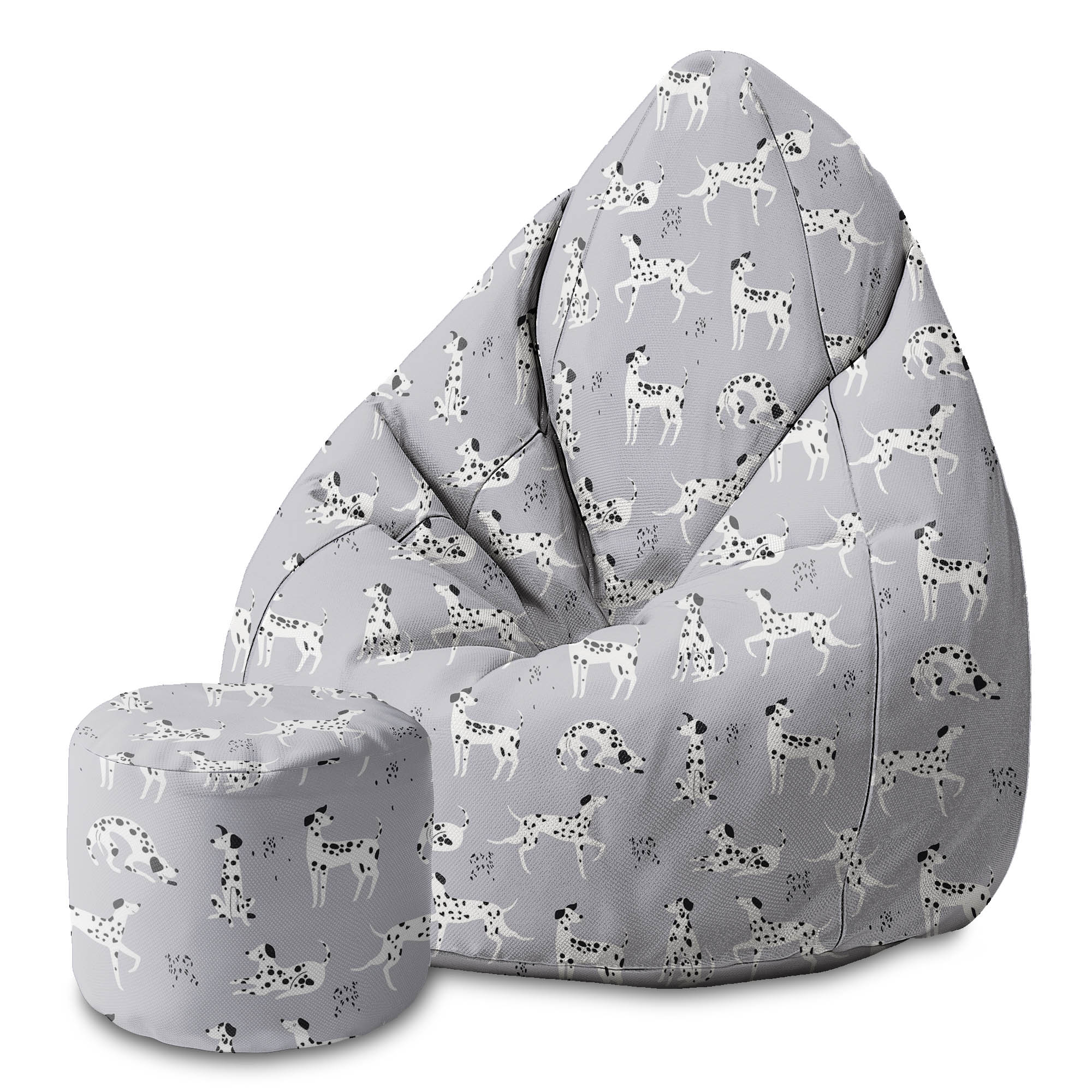 Round Pouf Footrest Cartoon Dalmatian-Oxford