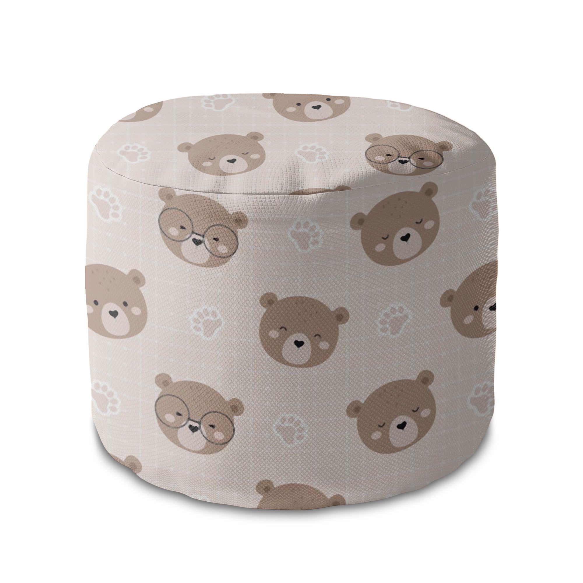 Round Pouf Footrest Cute Bear