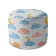 Round Pouf Footrest Cute Sky-Panama