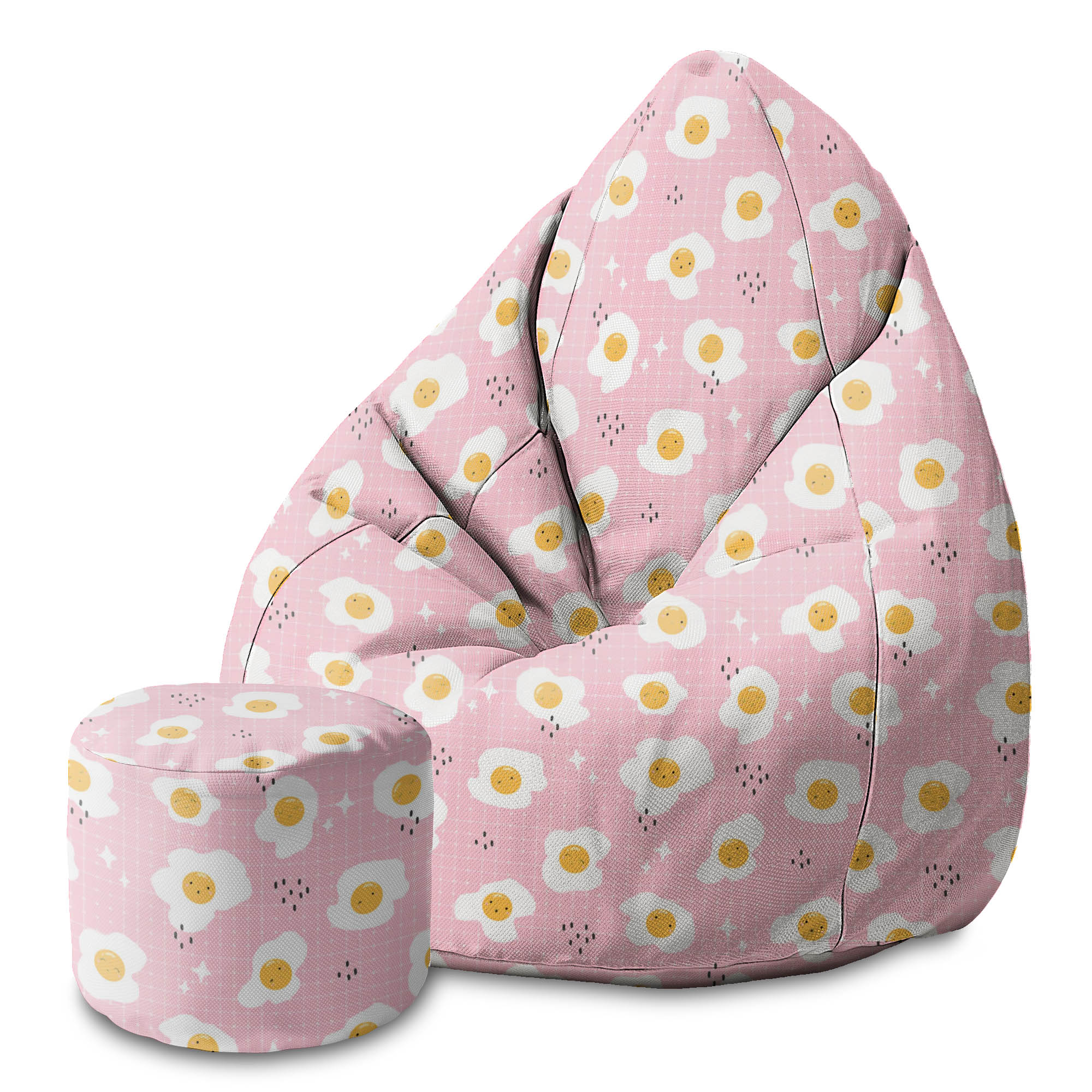 Round pouf footstool Cute Egg-Panama