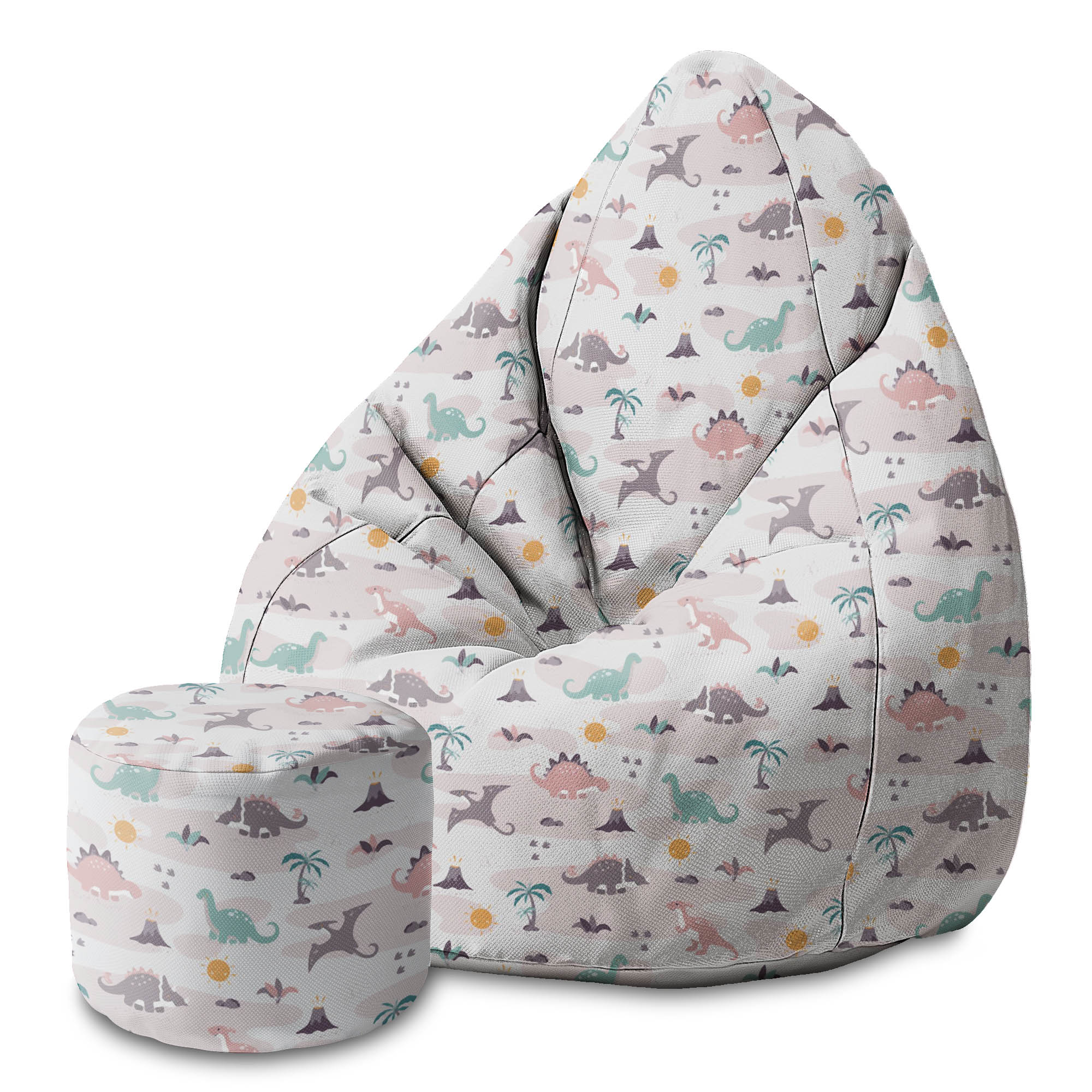 Round pouf footstool Dinos Friends-Oxford