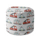 Round pouf footstool Emergency Vehicles-Oxford