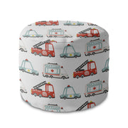 Round pouf footstool Emergency Vehicles