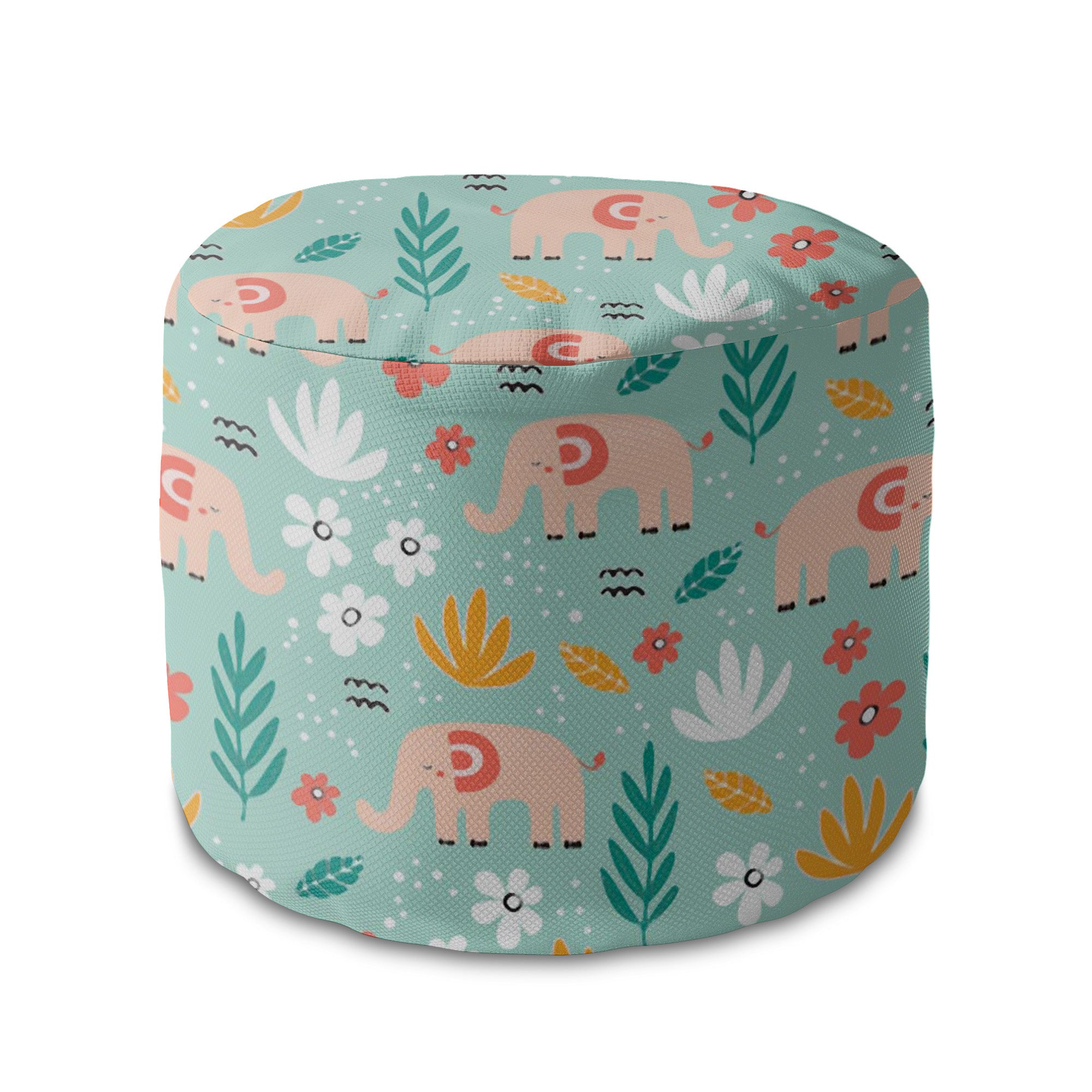 Round pouf footstool Elephant Morning-Panama