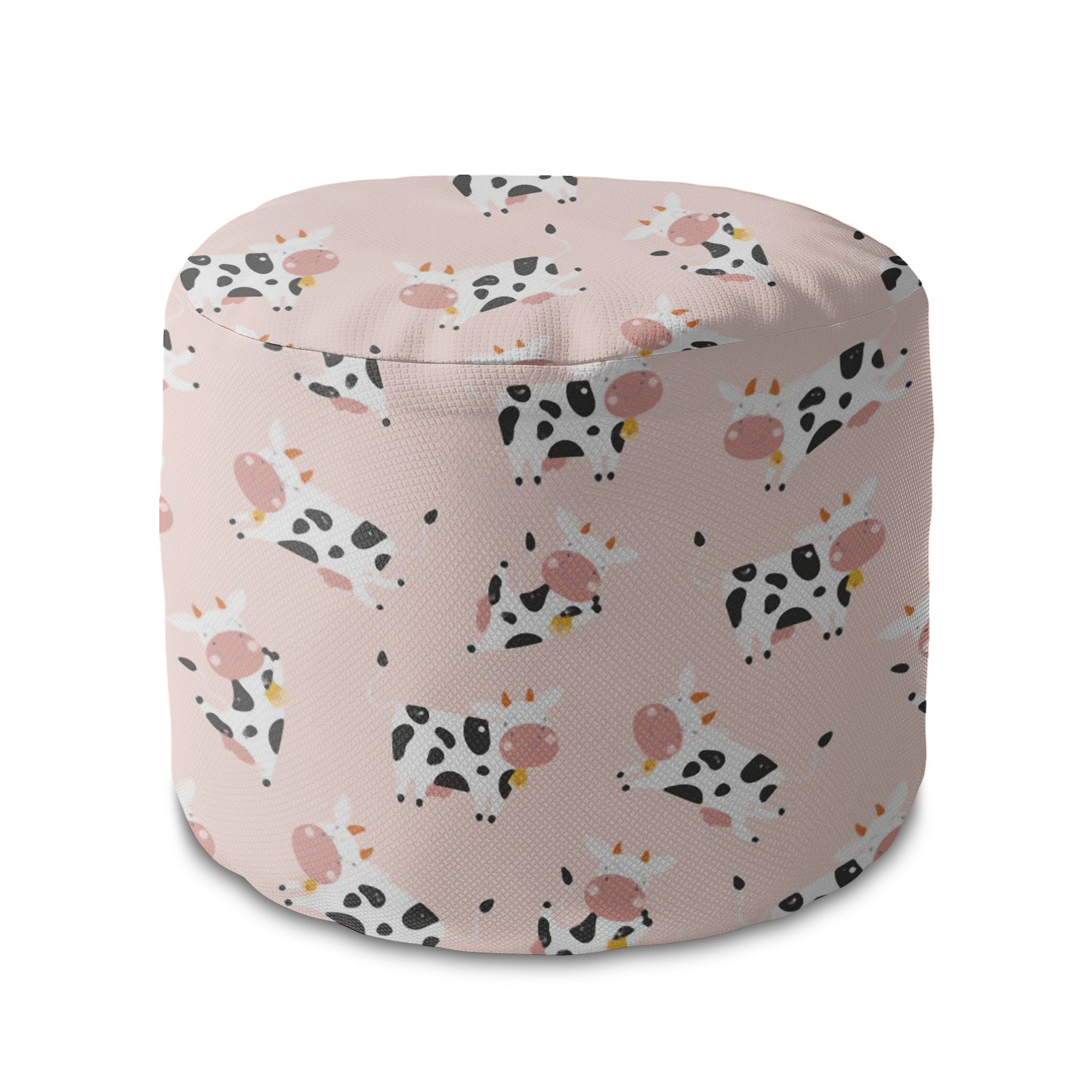 Round pouf footstool Happy Cow