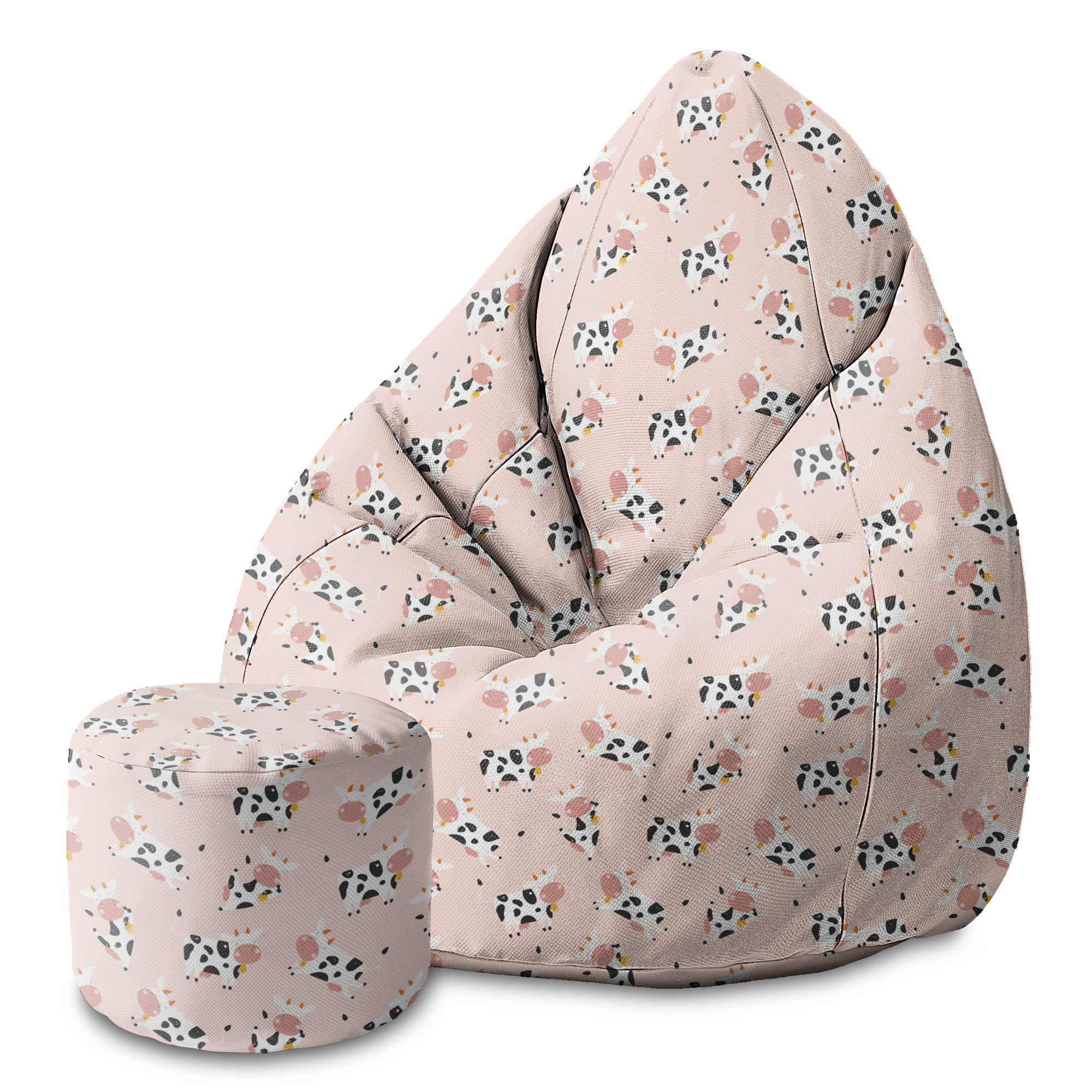 Round pouf footstool Happy Cow-Panama