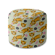 Round pouf footstool Tiger Roar-Panama