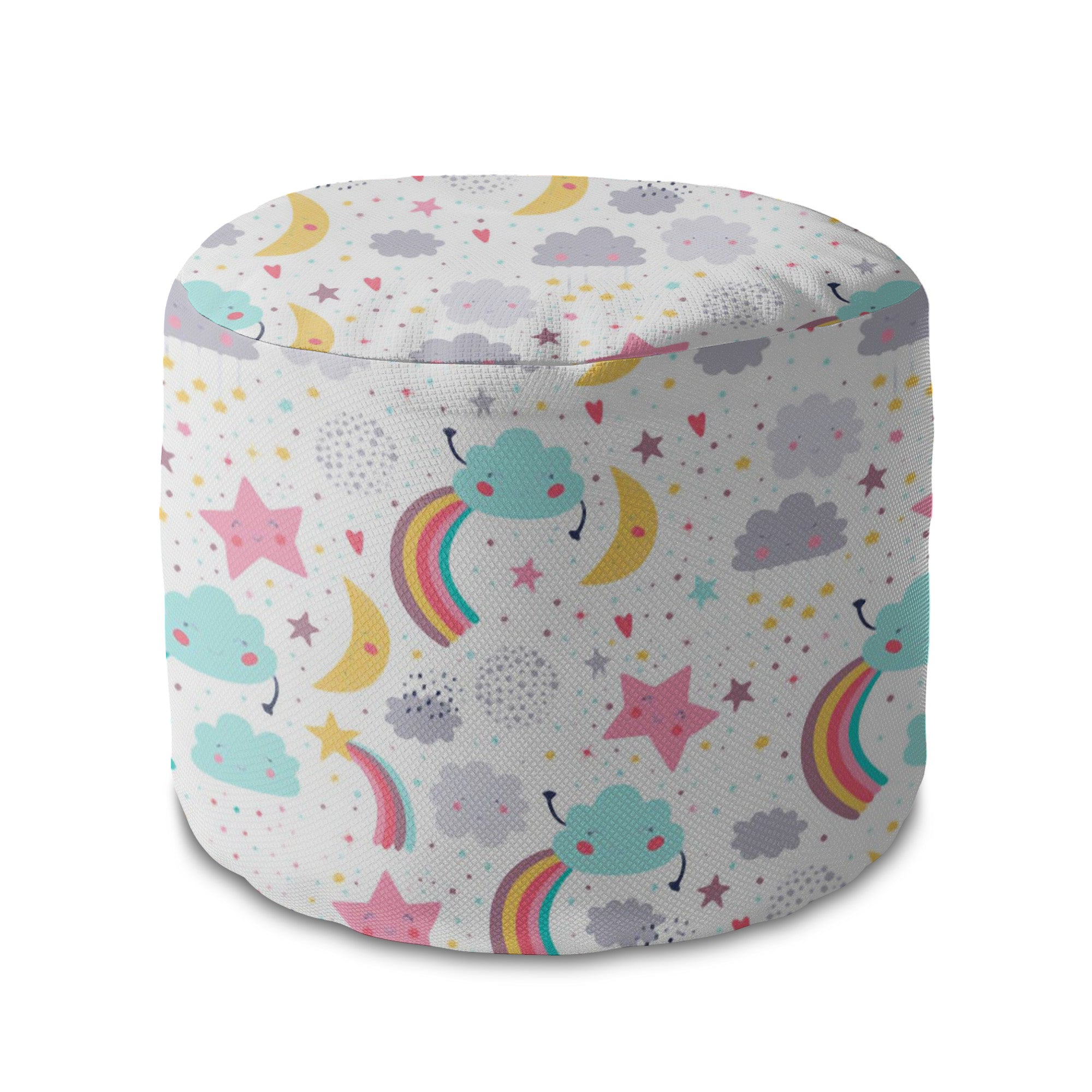 Round pouf footstool Happy Sky