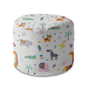 Round pouf footstool Happy Zoo-Panama