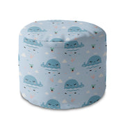 Round pouf footstool Happy Whale