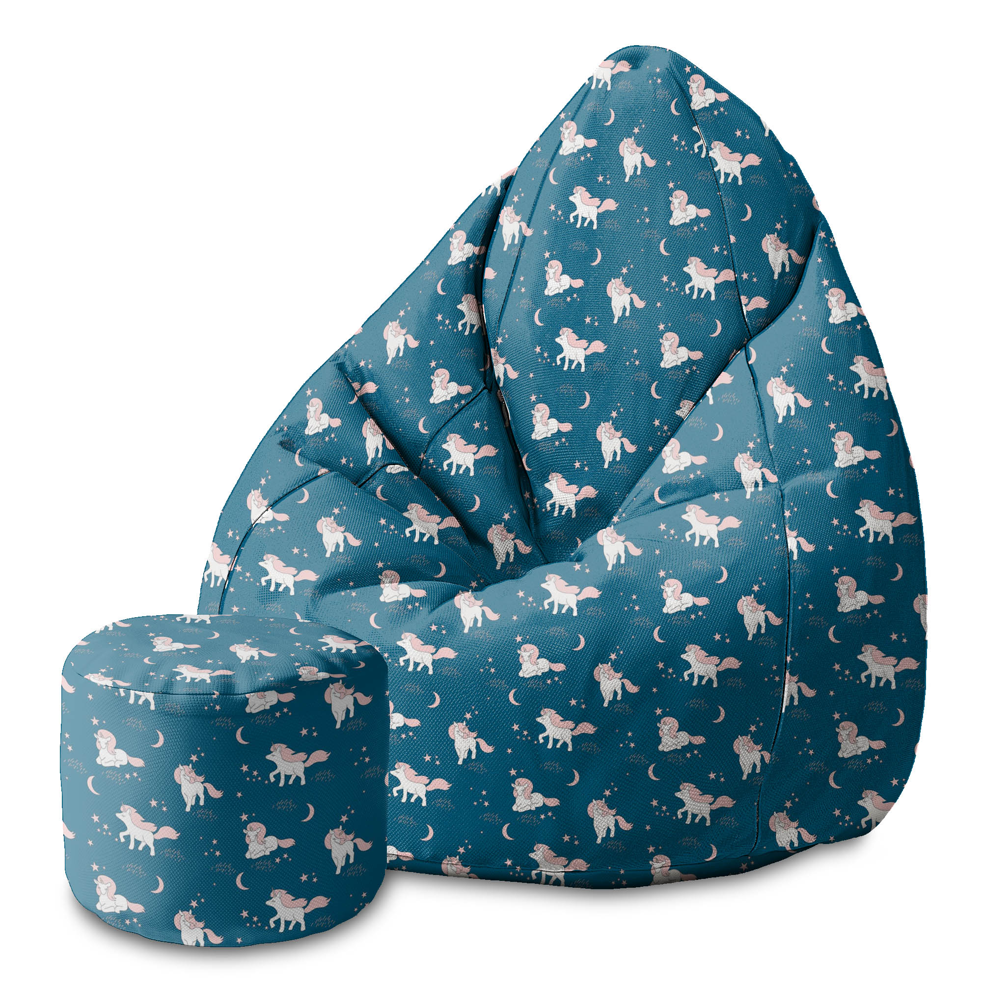 Round pouf footstool Magical Pink Unicorn-Panama