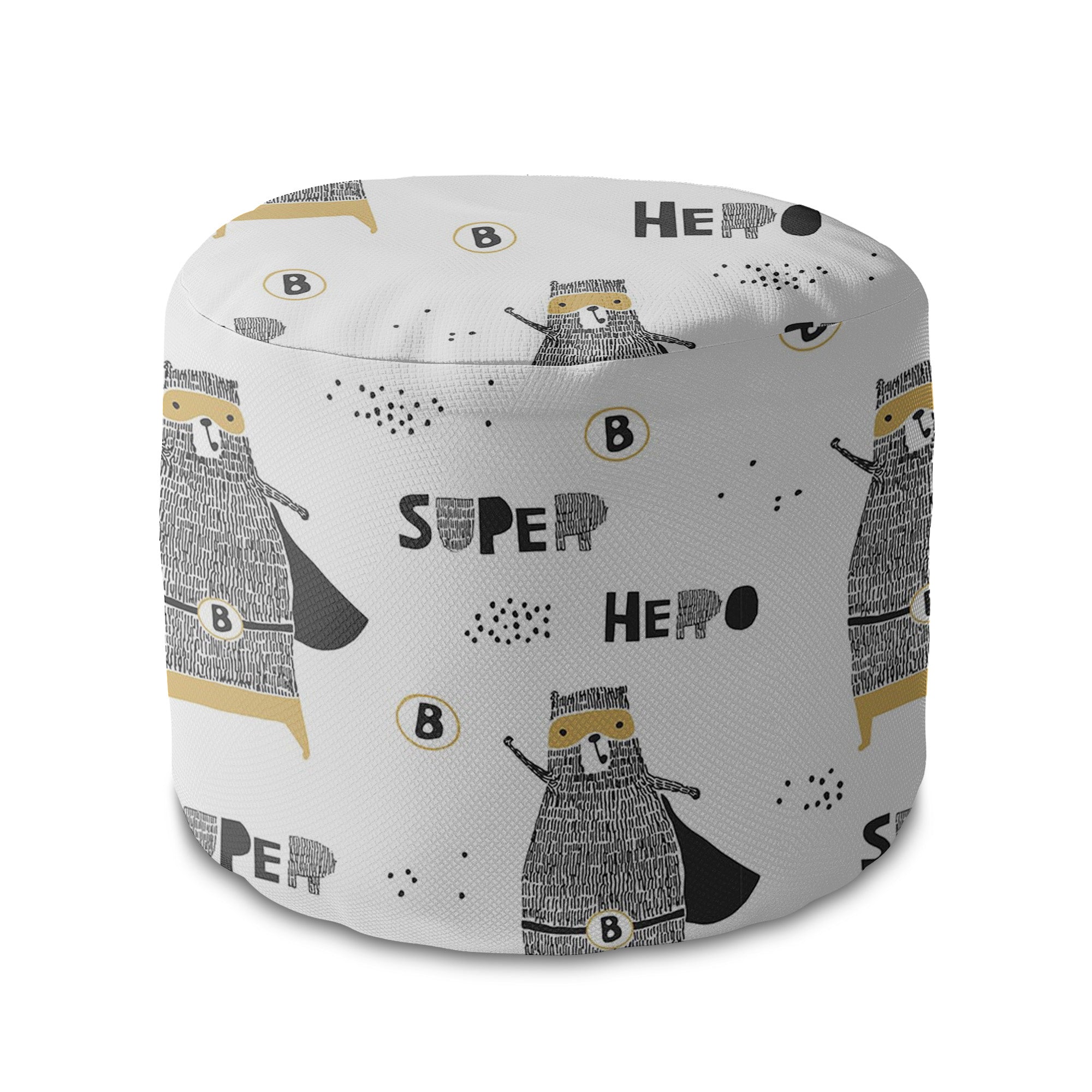 Round pouf footstool Superhero Bear-Oxford