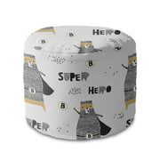 Round pouf footstool Superhero Bear