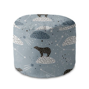 Round pouf footstool Polar Bear-Oxford