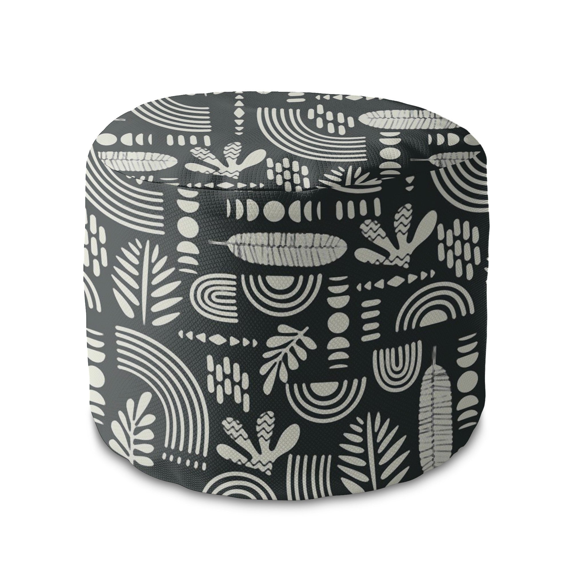 Round Pouf Footstool Artistic Abstract Art-Oxford