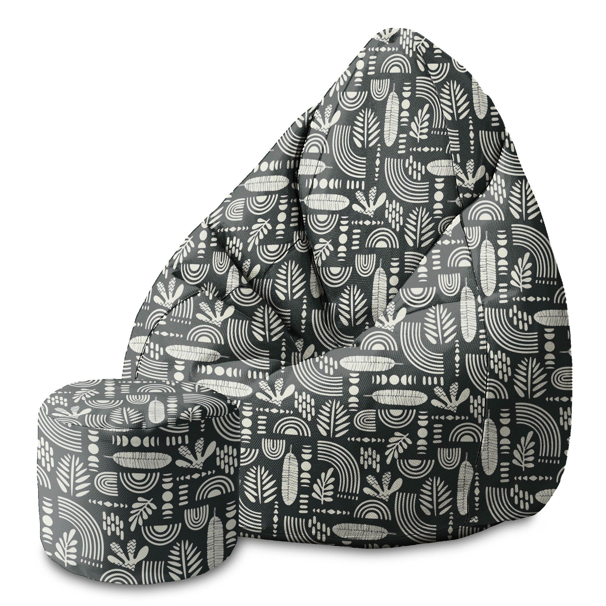 Round Pouf Footstool Artistic Abstract Art-Oxford