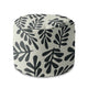 Round Pouf Footstool Artistic Abstract Leaves-Panama
