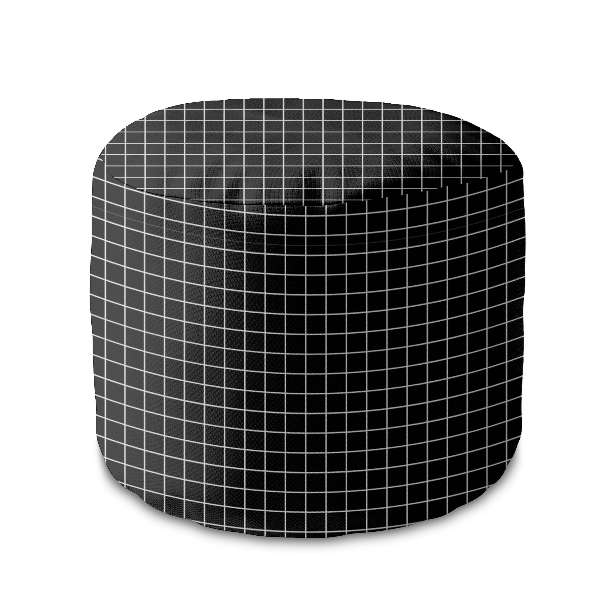 Round Pouf Footstool Aesthetic Grid