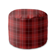 Puf okrągły podnóżek Christmas Red Checker-Panama