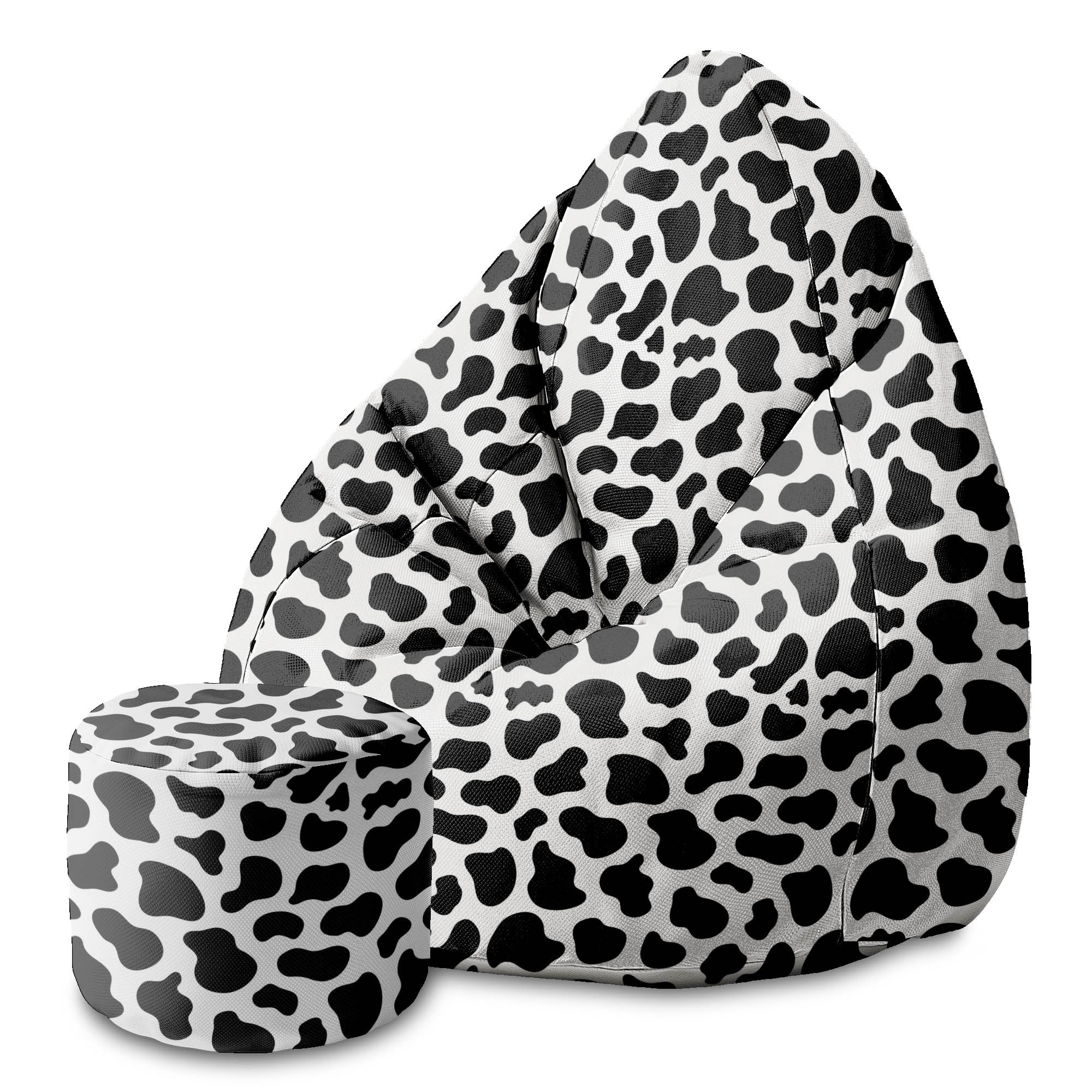 Round Pouf Footstool Cow Print-Oxford