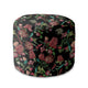 Kulatá podnožka Puf Dark Jungle Red-Oxford