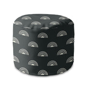 Round Pouf Footstool Artistic Abstract-Oxford