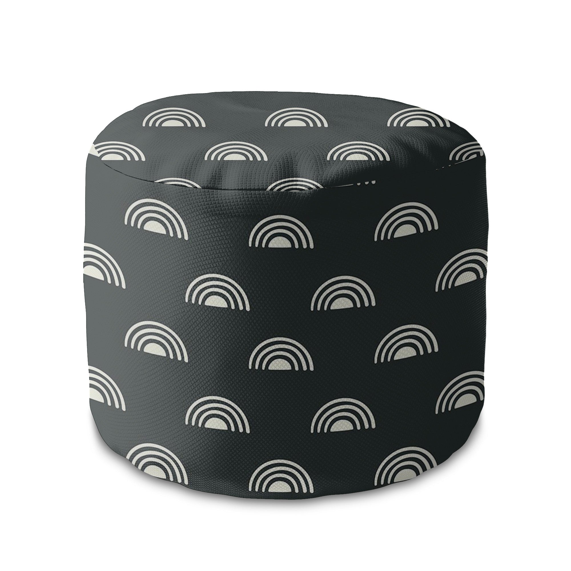 Round Pouf Footstool Artistic Abstract