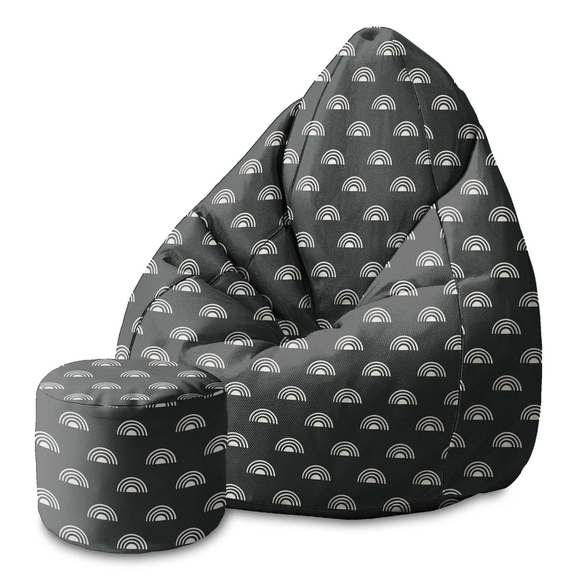 Round Pouf Footstool Artistic Abstract-Oxford