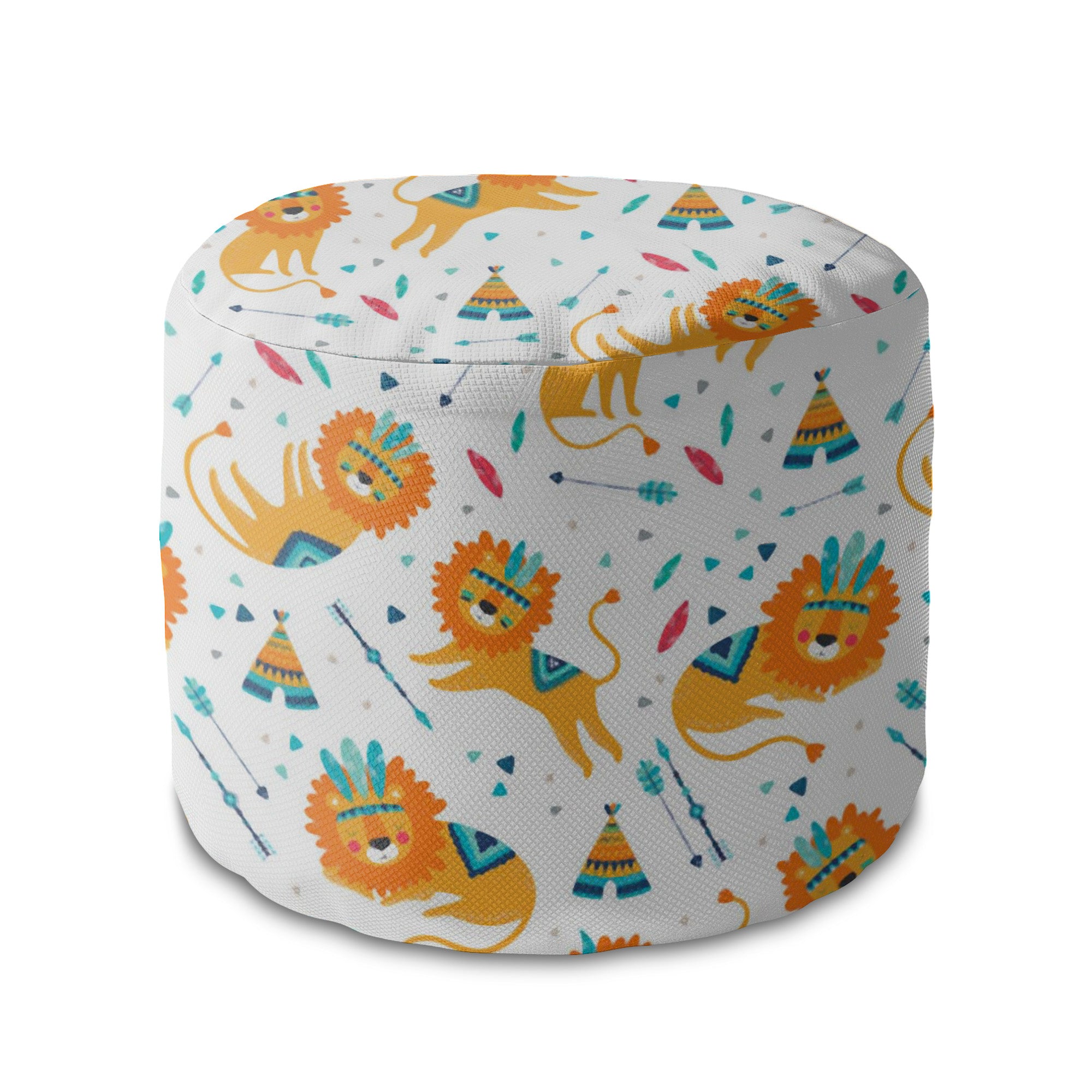 Round Pouf Footrest Sleepy Lions-Panama
