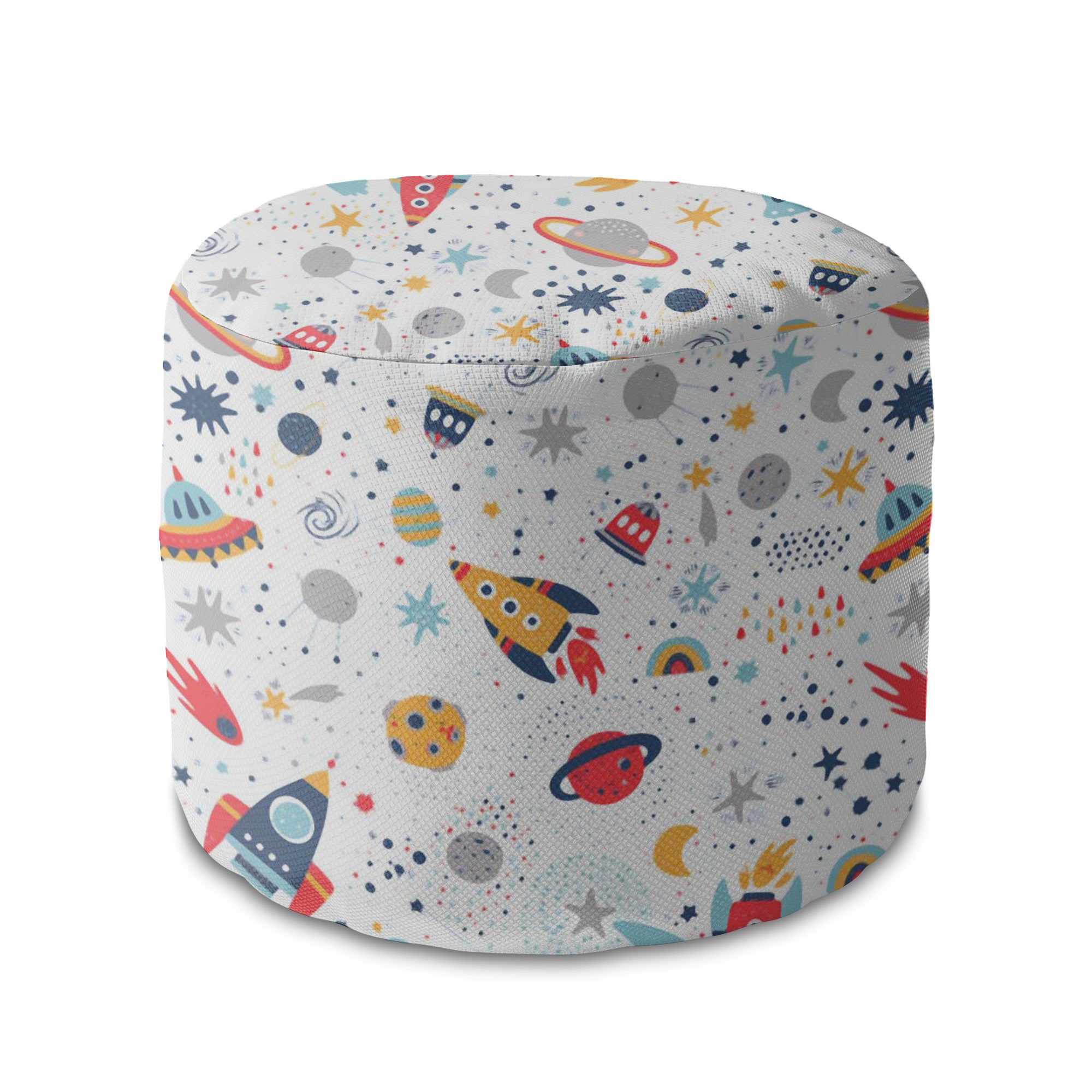 Round Pouf Footrest It's Fun in the Space-Oxford