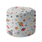 Round Pouf Footrest It's Fun in the Space-Panama