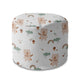 Round Pouf Footrest Bear and Mushrooms-Panama