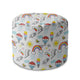 Round Pouf Footrest Balloons and Rainbows-Oxford