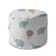 Round Pouf Footrest Blue Elephant-Oxford