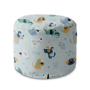 Round Pouf Footrest Cartoon Colorful Dogs