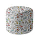 Round Pouf Footrest Cartoon Creepy Cats-Velvet