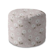 Round pouf footstool Light Flowers