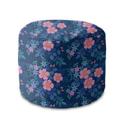 Round pouf footstool Fresh Rose-Velvet