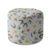 Round Pouf Footstool Flower Doodling-Oxford