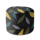 Round Pouf Footstool Simple Scandi Pattern-Velvet