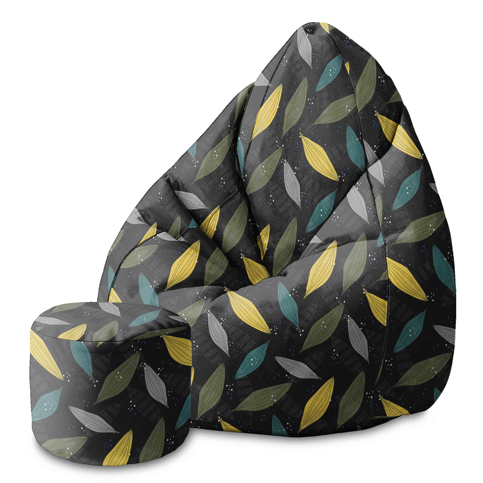 Round Pouf Footstool Simple Scandi Pattern-Oxford