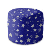 Round Pouf Footstool Night Sky Pattern-Velvet