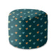 Round Pouf Footstool Colorful Hearts-Velvet