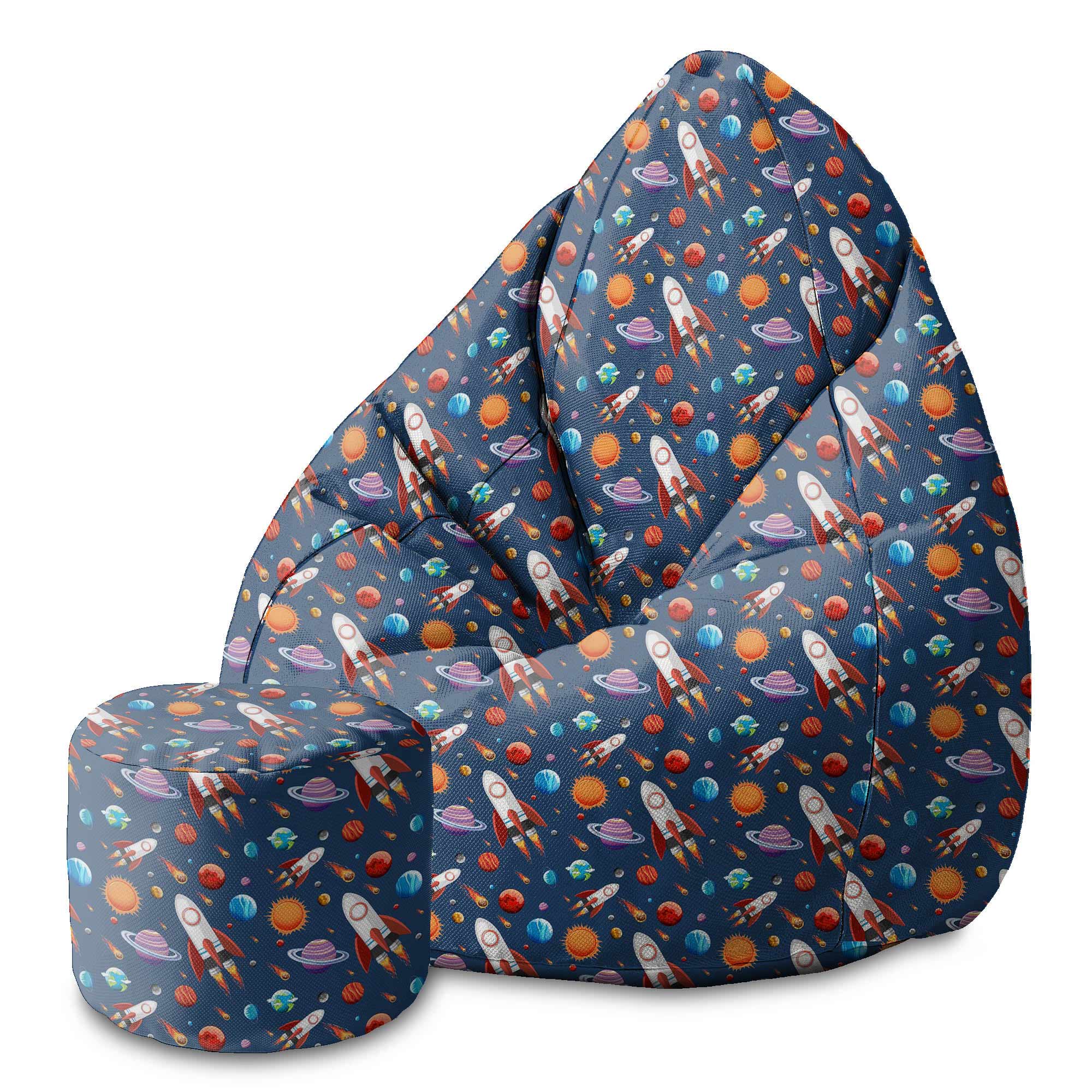 Round Pouf Footstool Cosmos