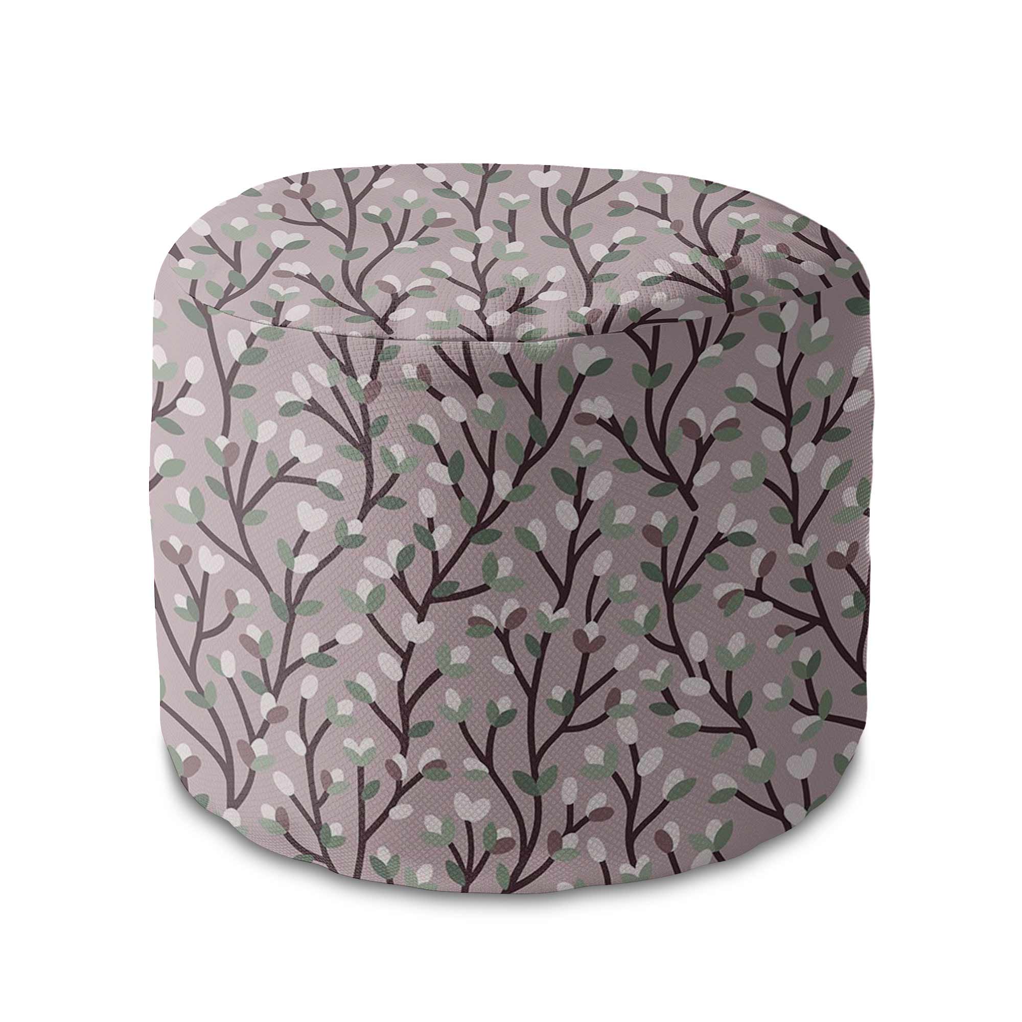 Round Pouf Footstool Branches-Oxford