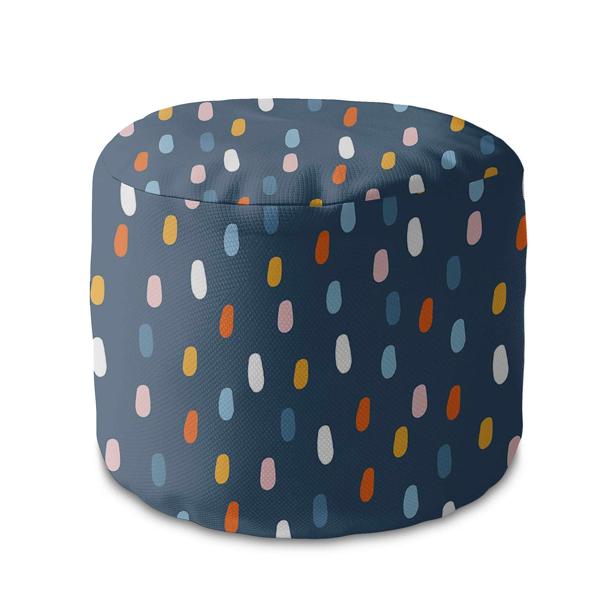 Round Pouf Footstool Colorful Rain-Oxford