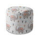 Round Pouf Footstool Happy Elephant-Oxford